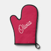 スクリプトモノグラム、さくらんぼピンクの新しい行 鍋つかみ (正面)