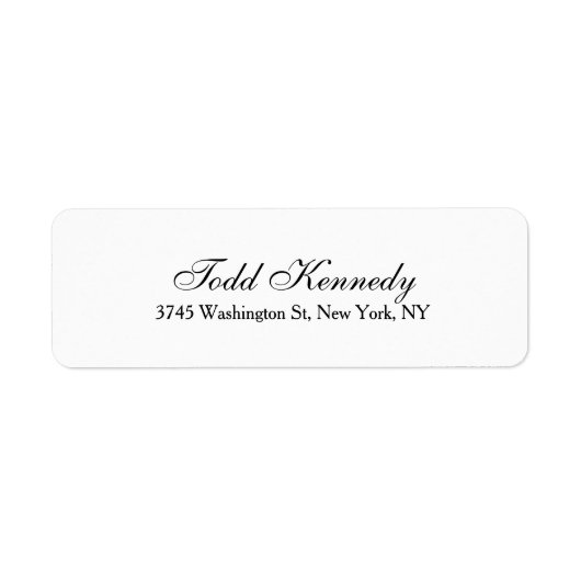 スクリプトユニーククリエイティブプレーン白黒 ラベル (正面)