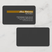 スクリプトラウンドコーナーグレー金ゴールドイエロー名刺 名刺 (正面/裏面)