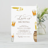 スクリプトラブはビール醸造テーマブライダルシャワー 招待状 (スタンド正面)