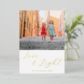 スクリプトラブライトシンプルハヌカー2枚フォト金ゴールド 箔シーズンカード (立ち正面)