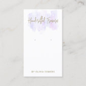 スクリプトラベンダーウォーターカラーイヤリングジュエリー表示 名刺 (正面)