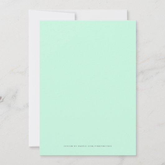 スクリプトレタリンググレーミントブライダルシャワー招待状 招待状 (裏面)