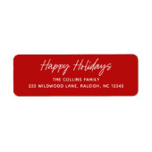 スクリプトレタリングハッピーホリデーズ差出人住所 ラベル (正面)