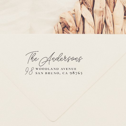 スクリプトレタリングファミリ名とドア番号 セルフインキングスタンプ