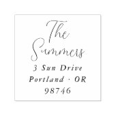 スクリプトレタリングファミリ名と差出人住所 セルフインキングスタンプ (デザイン)