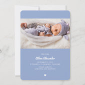 スクリプトレタリングベビーの発生のお知らせ 案内状 (裏面)