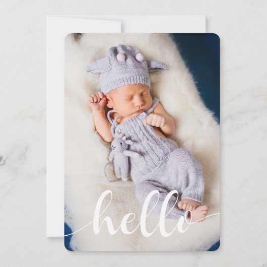 スクリプトレタリングベビーの発生のお知らせ 案内状 (正面)