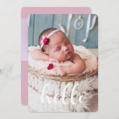 スクリプトレタリングベビーの発生のお知らせ 案内状 (正面/裏面)