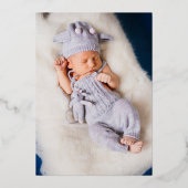 スクリプトレタリングベビーの発生のお知らせ 箔招待状 (正面)