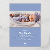 スクリプトレタリングベビーの発生のお知らせ 箔招待状 (裏面)