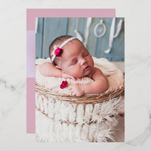 スクリプトレタリングベビーの発生のお知らせ 箔招待状