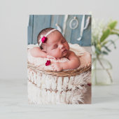 スクリプトレタリングベビーの発生のお知らせ 箔招待状 (立ち正面)