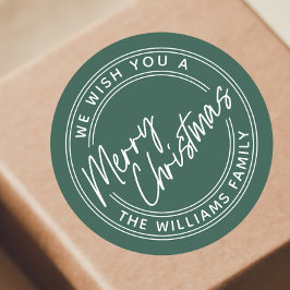 スクリプトレタリングメリークリスマス ラウンドシール