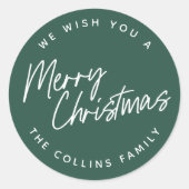 スクリプトレタリングメリークリスマス ラウンドシール (正面)