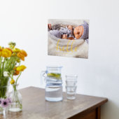 スクリプトレタリング「Hello」ベイビー写真 箔ポスター (レイダウン (キッチン))