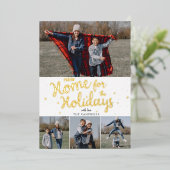 スクリプトレッドプレイド新しいホームfor休日の写真 箔シーズンカード (立ち正面)