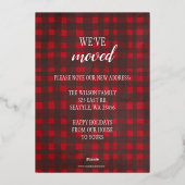 スクリプトレッドプレイド新しいホームfor休日の写真 箔シーズンカード (裏面)