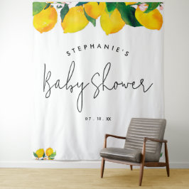 スクリプトレモンベビーシャワー写真ブース背景 タペストリー