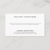 スクリプトロゴ美容師ビジネスアポイントメントカード 予約カード (裏面)