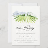 スクリプトワイナリーヴィネヤードワインテイスティングパーティー招待状 サンキューカード (正面)