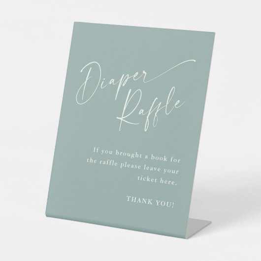 スクリプト中性ベビーシャワーおむつラッフル 台座サイン (正面)
