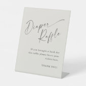 スクリプト中性ベビーシャワーおむつラッフル 台座サイン (正面)