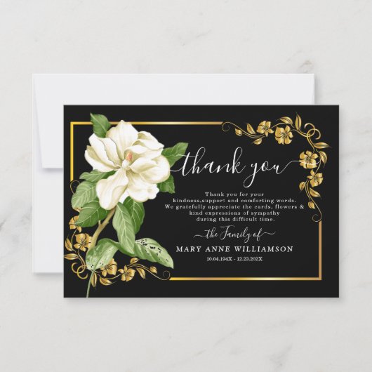 スクリプト予算の葬儀サンキューカード サンキューカード (正面)