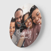 スクリプト付きファミモダンリ写真 ラージ壁時計 (傾斜)