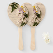 スクリプト付きホワイトジャスミン ハンドファン (正面&裏面)