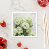 スクリプト付き白い書アジサイ スタンダードカクテルナプキン (インサイチュ)