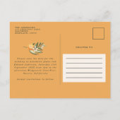 スクリプト優雅な結婚式の柑橘系の植物モダンアン 案内ポストカード (裏面)