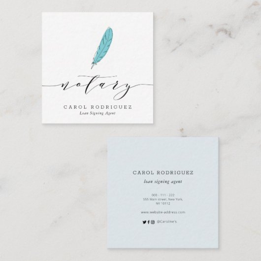 スクリプト公モダン証貸付署名代理店 スクエア名刺 (正面/裏面)