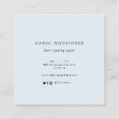 スクリプト公モダン証貸付署名代理店 スクエア名刺 (裏面)