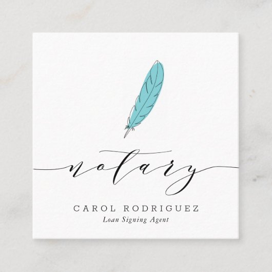 スクリプト公モダン証貸付署名代理店 スクエア名刺 (正面)