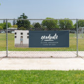 スクリプト写真のネービーブルーの卒エレガントモダン 横断幕 (インサイチュ)