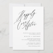スクリプト写真の後ずっと楽しくミニマル結婚リスト 招待状 (正面)