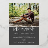 スクリプト化されたアーチフォト卒業フォイル招待状 箔招待状 (裏面)