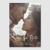 スクリプト化されたエレガンス | ミニマル写真日付の保存 マグネット招待状 (正面)