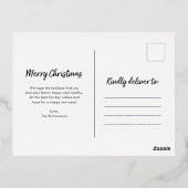 スクリプト化されたクリスマス |写真付きゴールドフォイル 箔シーズンポストカード (裏面)
