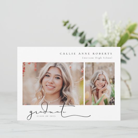 スクリプト化されたスナップショットの卒業写真の発表 案内状 (スタンド正面)