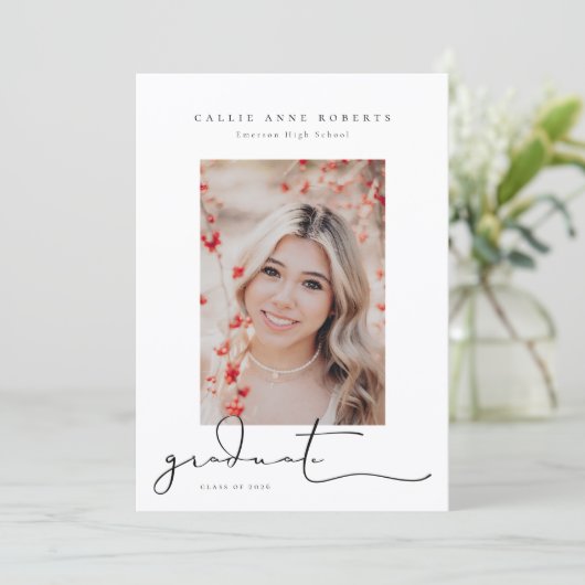 スクリプト化されたスナップショットの卒業写真の発表 案内状 (スタンド正面)