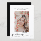 スクリプト化されたスナップショットの卒業写真の発表 案内状 (正面/裏面)