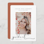 スクリプト化されたスナップショットの卒業写真の発表 案内状 (正面/裏面)