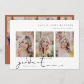 スクリプト化されたスナップショットの卒業写真 招待状 (正面/裏面)
