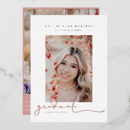 スクリプト化されたスナップショット写真の卒業 箔招待状