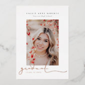 スクリプト化されたスナップショット写真の卒業 箔招待状 (正面)