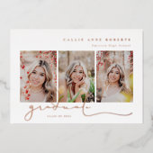 スクリプト化されたスナップショット写真の卒業 箔招待状 (正面)