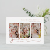 スクリプト化されたスナップショット写真の卒業 箔招待状 (立ち正面)