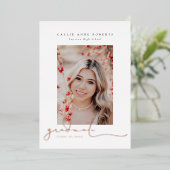 スクリプト化されたスナップショット写真の卒業 箔招待状 (立ち正面)